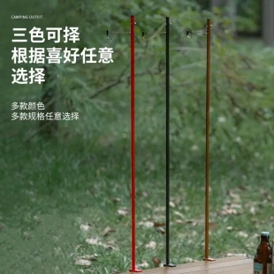戶外露營折疊燈架鋁合金桌面燈桿支架照明營地掛架野營掛燈架