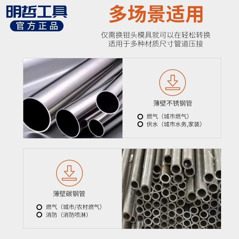 插电式电动不锈钢压管钳LZ-1550N薄壁不锈钢管自来水管双槽卡压钳