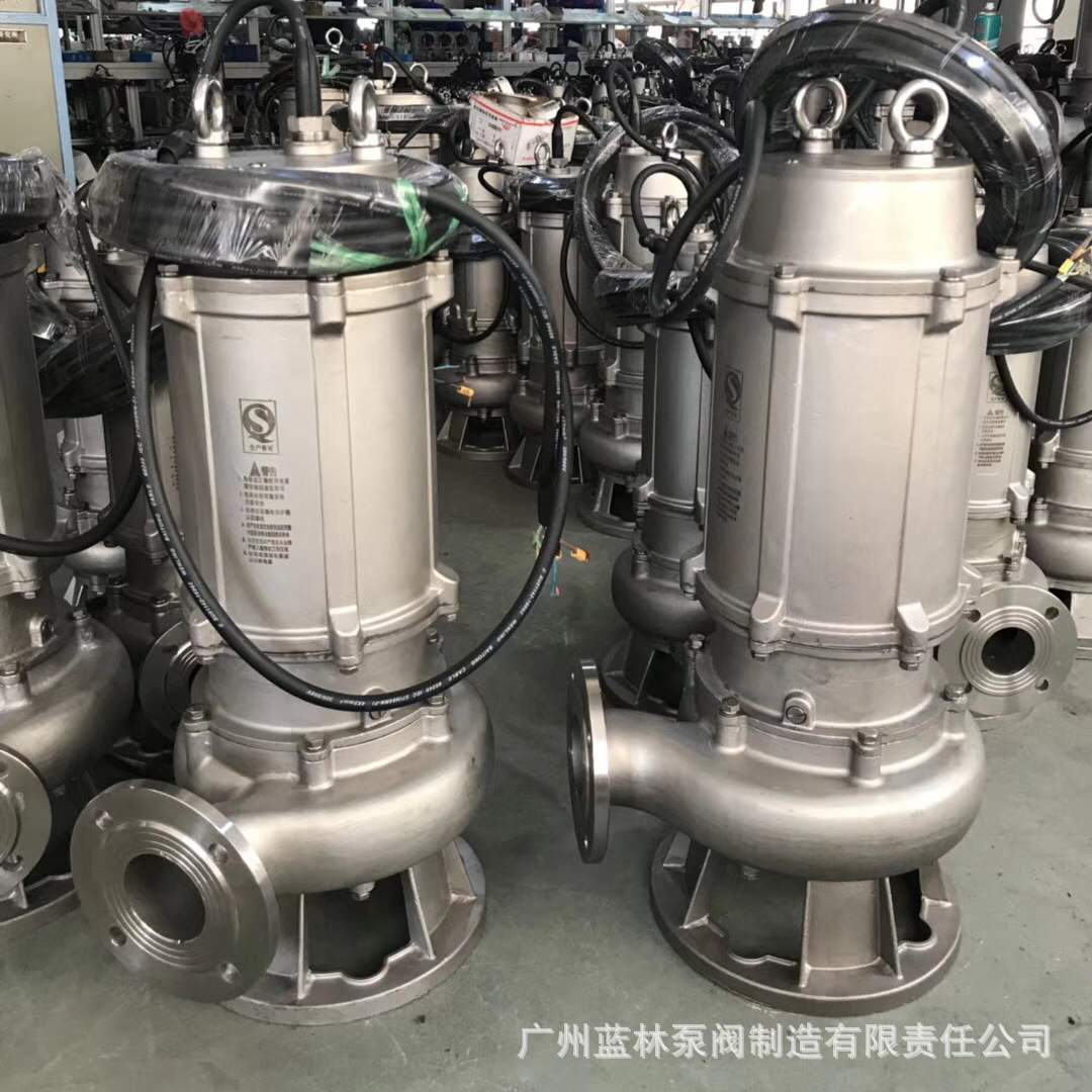 304全不锈钢切割式污水电泵 65WQ25-25耐腐蚀酸碱化工潜污泵