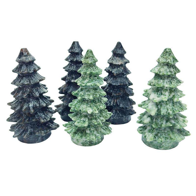 天然水晶松树雕刻件圣诞树雕刻件家居装饰桌面摆件水晶工艺品