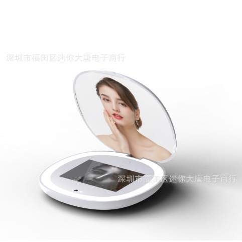 2024新款电商led化妆镜UV带灯 防晒卸妆神器 便携led化