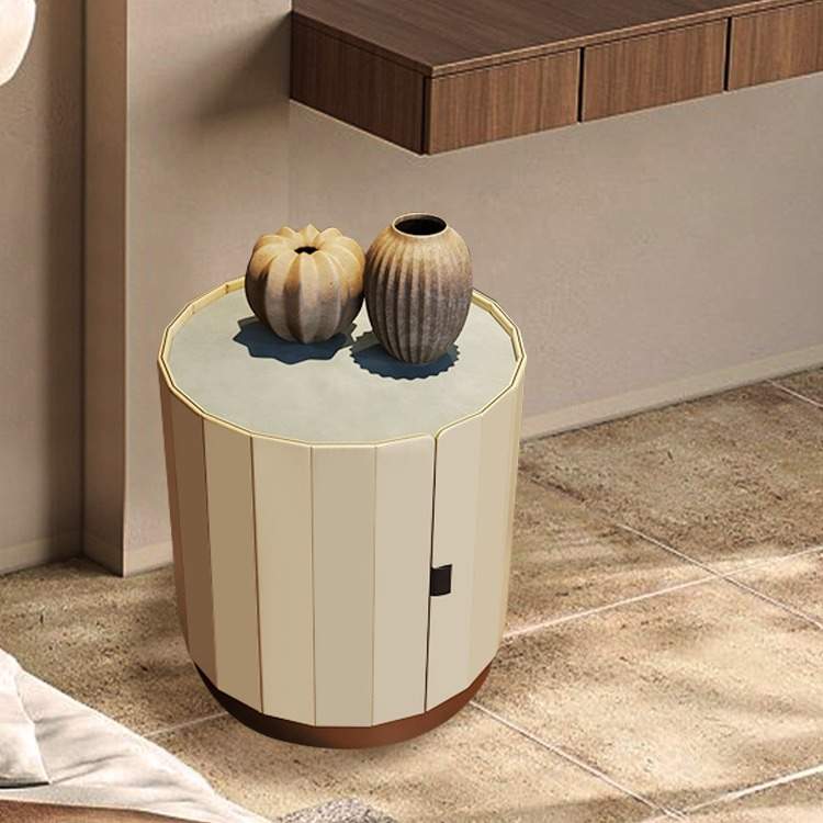 意式baxter床边柜卧室小户型简约现代床头柜圆形设计师高端床头柜