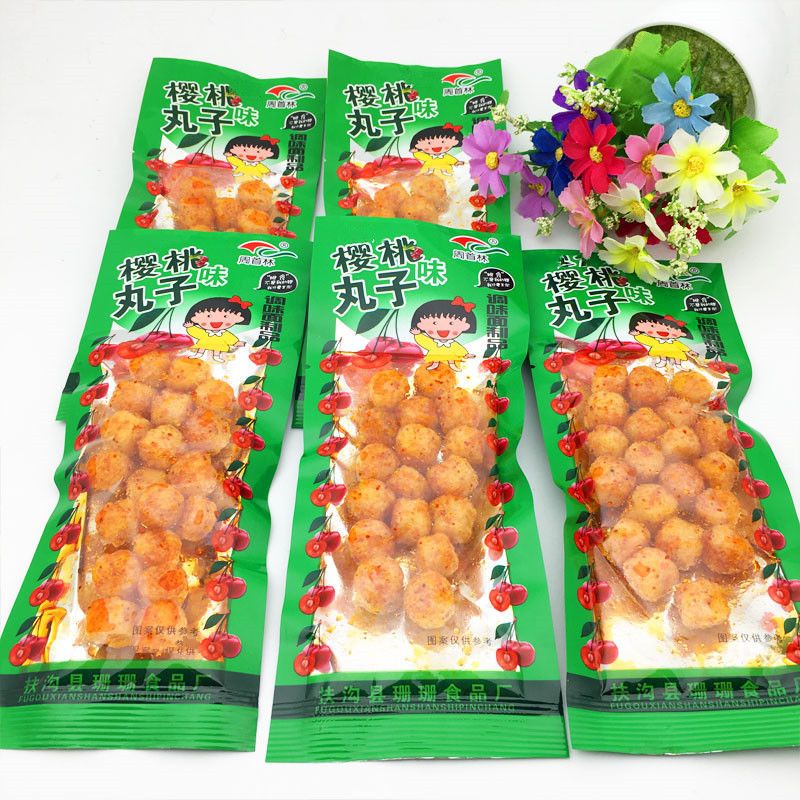 周首林樱桃小丸子味辣条童年怀旧麻辣休闲零食辣条面筋解馋校园