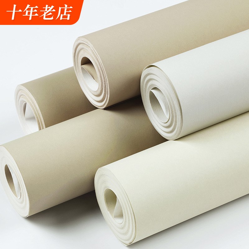 奶咖色奶茶色深咖啡色淡黄米黄无纺布墙纸卡其色背景墙壁纸非自粘