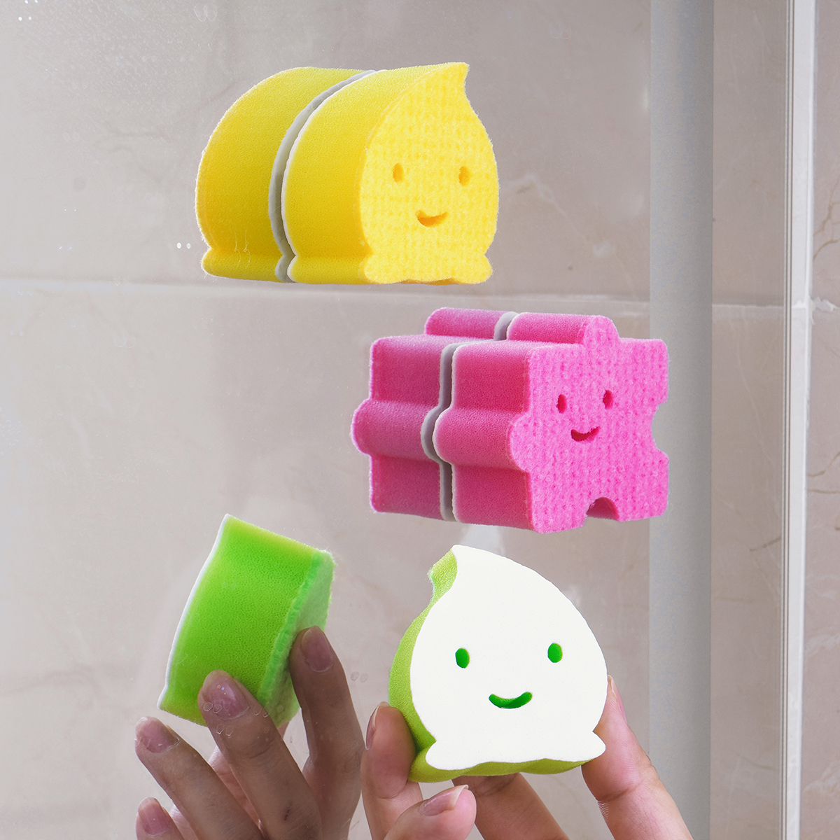 日本进口镜面海绵擦玻璃镜子魔力擦浴室洗漱台除水垢清洁去污神器