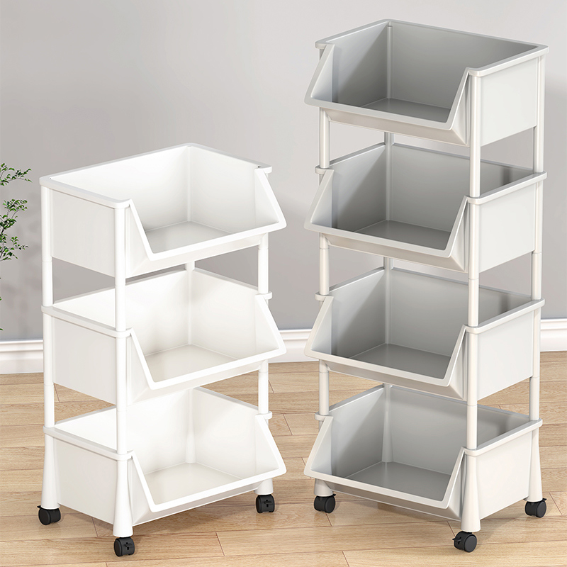 小推车置物架家用零食落地多层客厅收纳书架移动厨房果蔬菜篮架子