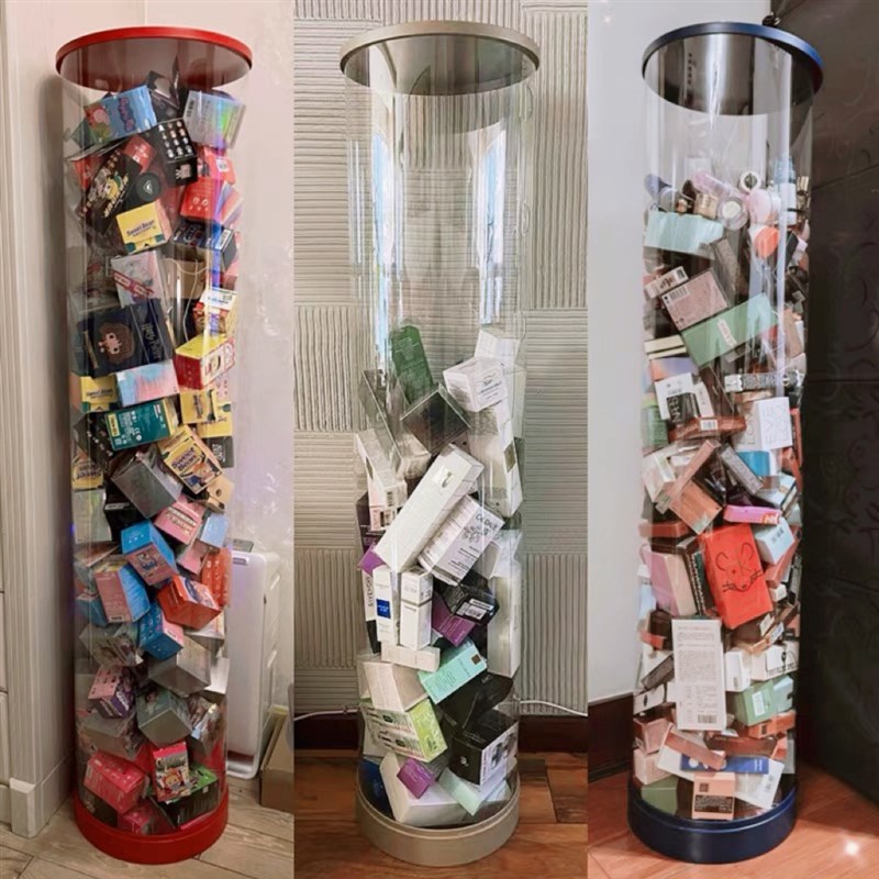 化妆品空瓶收纳桶大号护肤品包装盒收纳透明防水瓶瓶罐罐整理圆筒