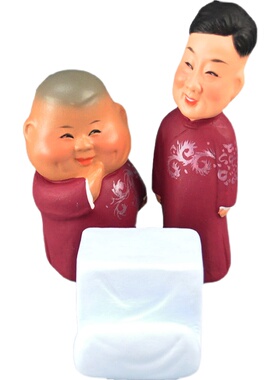 天津泥人张 郭德纲说相声 桌子可当手机架 办公Q室桌面摆件 送朋