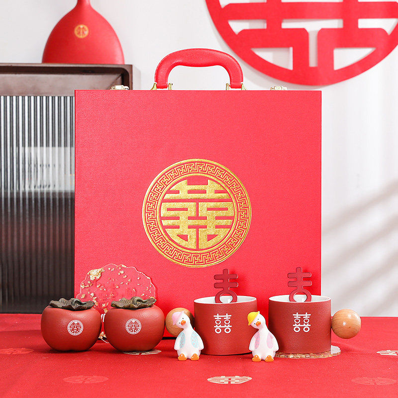 订婚礼物送闺g蜜结婚礼品送新人新婚夫妇喜杯子套装送姐妹新娘实