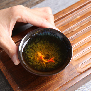 品茗杯小茶杯单杯茶盏茶具茶碗W随手礼礼盒装 窑变陶瓷主人杯套装