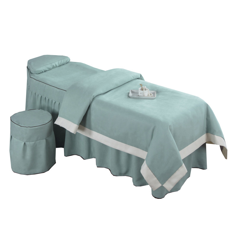 美容床罩四件套纹l身纹绣师专用折叠床罩剃头美容院专用按摩椅推