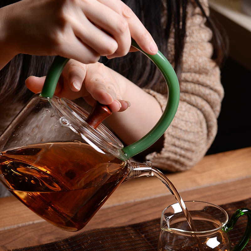 新羽手工茶具过滤耐热玻t璃提梁煮茶器电陶炉烧水泡茶壶功夫茶道