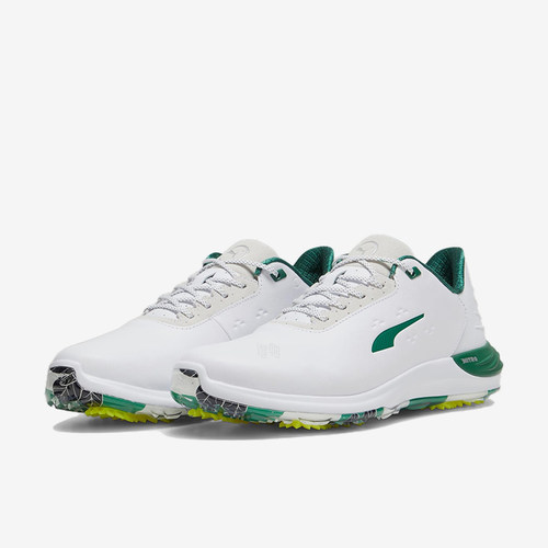 Puma/彪马正品稳定高尔夫球鞋白绿男黄绿色经典低帮鞋子379856-01