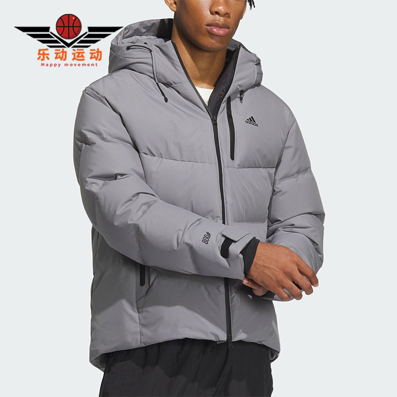 Adidas/阿迪达斯正品冬季情侣款保暖连帽羽绒服IW0784