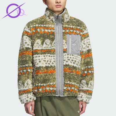 Adidas/阿迪达斯正品三叶草男士休闲双面穿提花印花外套KC0106