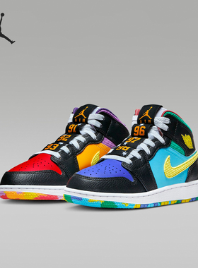 Nike/耐克正品Air Jordan 1 Mid GS女子大童篮球鞋FD1317-007