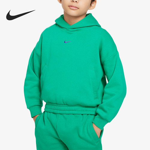 Nike/耐克正品新款大童加绒宽松针织运动经典连帽卫衣FD4014-324