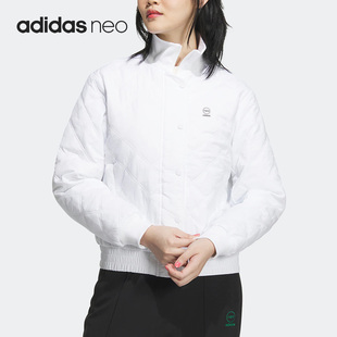 女子休闲简约短款 新款 运动棉服IK6010 阿迪达斯正品 Adidas
