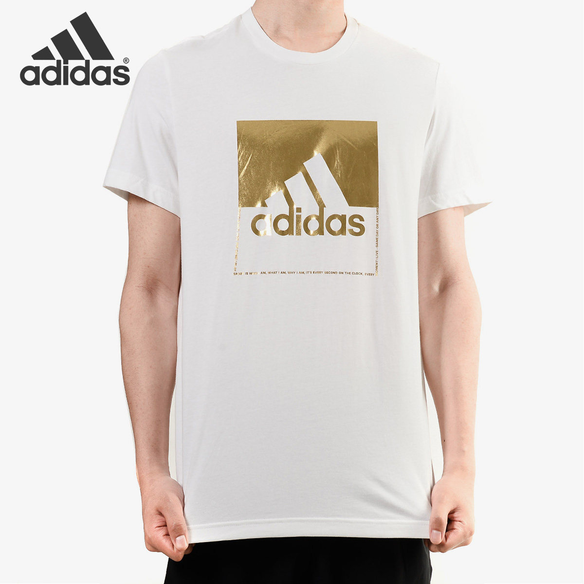 Adidas/阿迪达斯正品夏季男子反光LOGO休闲运动短袖T恤CX4992