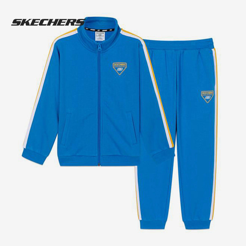 Skechers/斯凯奇正品学院风潮流时尚半高领运动大童套装 L320B133
