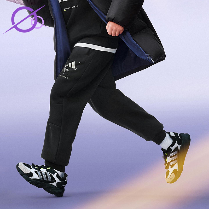 Adidas/阿迪达斯正品2025秋季款儿童日常束脚运动保暖长裤KB5130