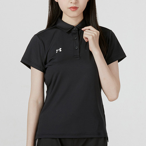 UA/安德玛正品2025新款女士简约翻领训练短袖POLO衫22500525-001