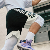 男子字印花拼色直筒透气百搭运动短裤 夏季 AAPT045 正品 李宁新款