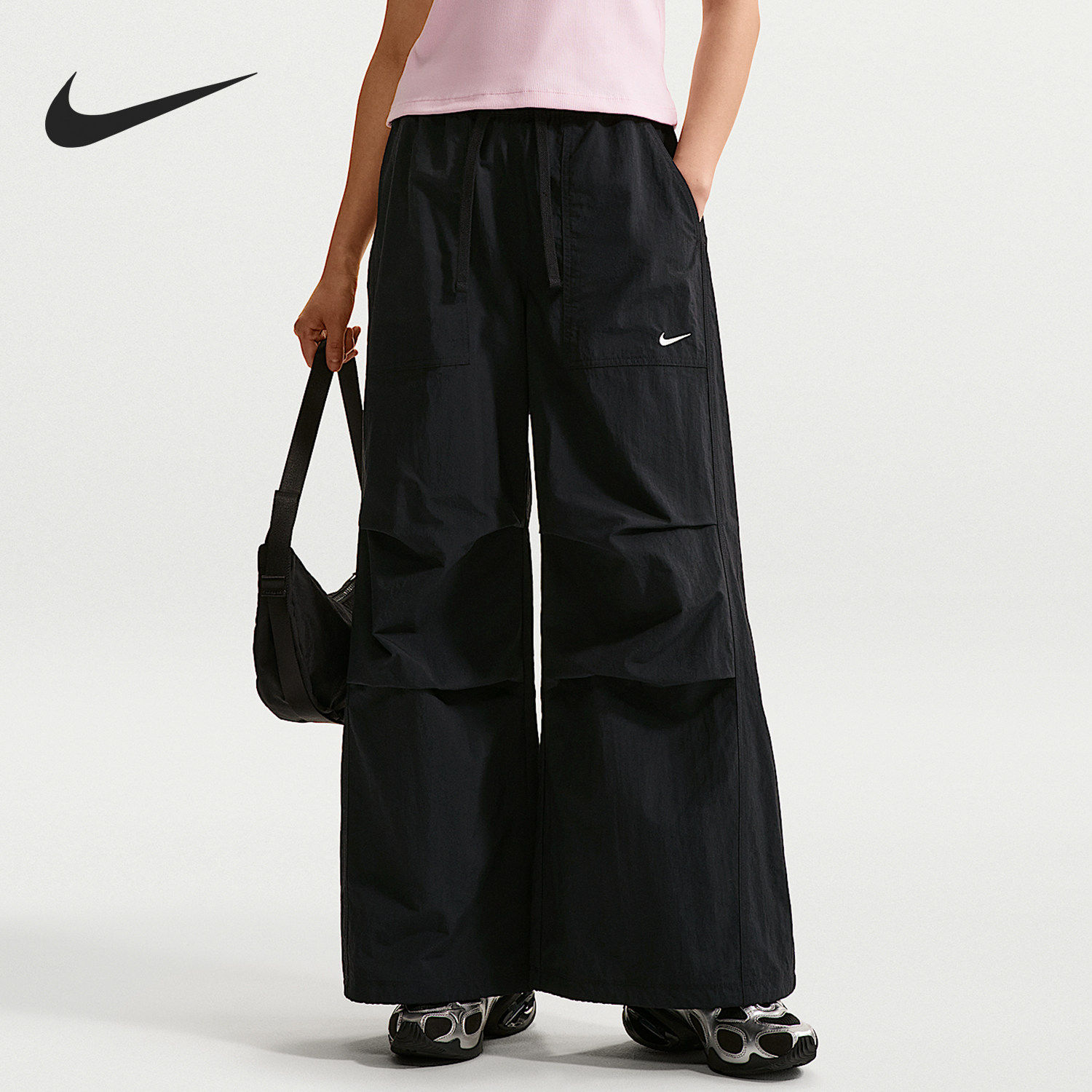 Nike/耐克正品Sportswear女士宽松中腰结构感长裤IR1639-010