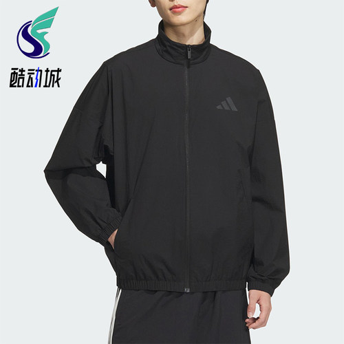 Adidas/阿迪达斯正品2025新款男士梭织立领经典夹克外套JZ8408