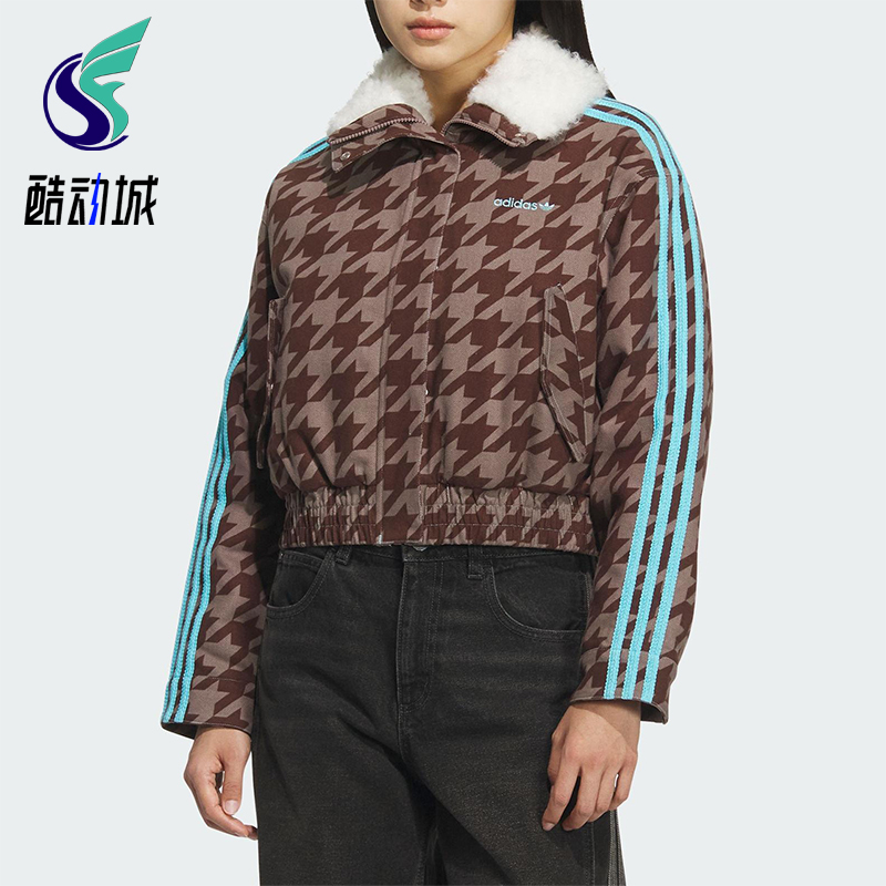 Adidas/阿迪达斯正品三叶草女士休闲翻领耐穿保暖短款棉服KA9732