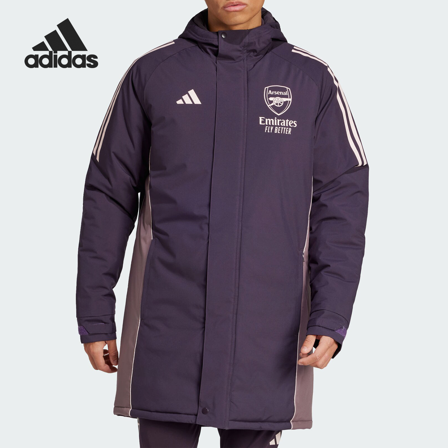 Adidas/阿迪达斯正品新款男士足球拼接保暖训练棉服JF2926