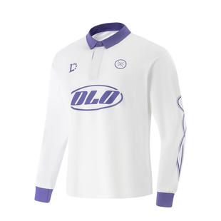 APLV573 POLO衫 李宁正品 韦德系列男子吸湿排汗字母拼色宽松长袖