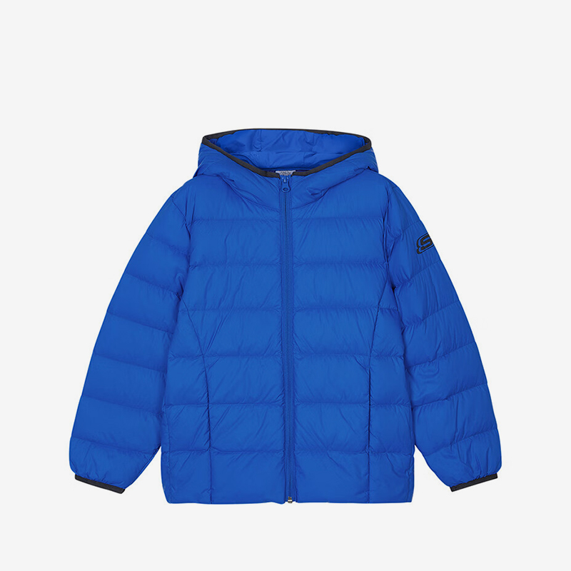 Skechers/斯凯奇正品2024新款儿童连帽保暖休闲轻薄羽绒服