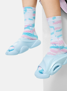 李宁正品2024新款反伍BADFIVE Slide男女舒适篮球场下拖鞋ABTU004