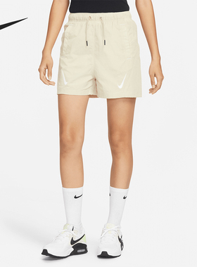 Nike/耐克正品夏季新款女士训练休闲对勾梭织短裤DR6206-206