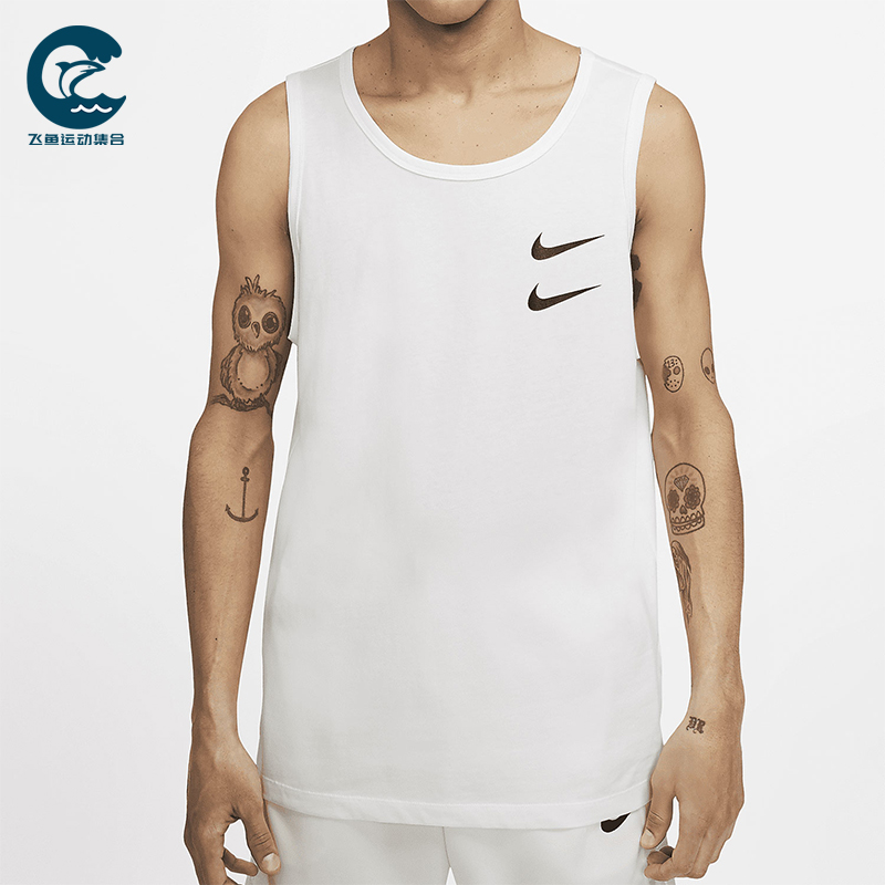 Nike/耐克正品2025男士休闲无袖印花圆领套头背心T恤CQ5293-100