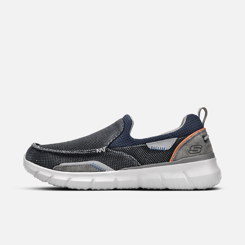 Skechers/斯凯奇正品新款男子时尚轻便透气耐磨一脚蹬休闲鞋