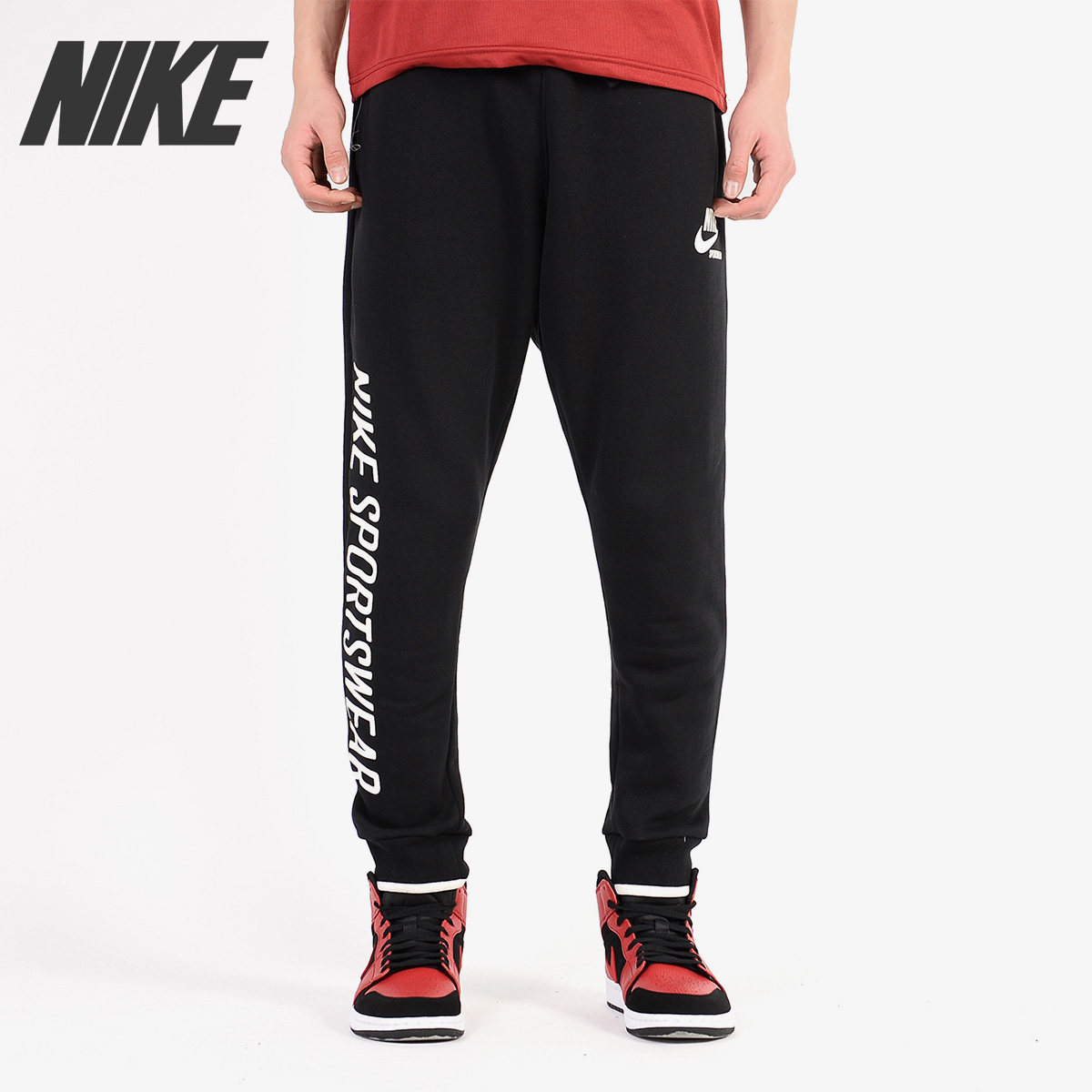 Nike/耐克正品男子跑步训练健身针织加绒保暖收腿运动长裤 AJ7932
