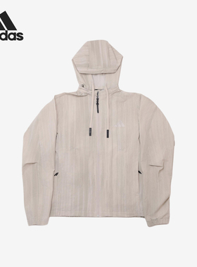 Adidas/阿迪达斯正品2025男士拉链梭织运动连帽夹克外套KC6020