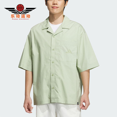 Adidas/阿迪达斯正品夏季男士宽松运动休闲经典翻领衬衫JL6056