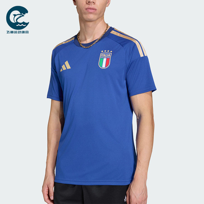Adidas/阿迪达斯正品新款男蓝金色足球经典运动短袖球衣JY7588