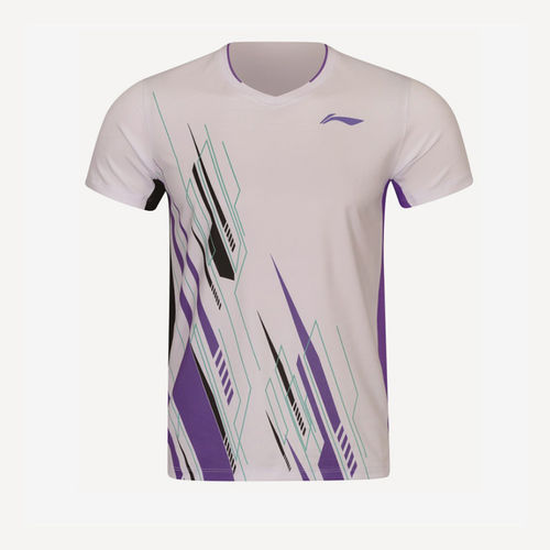 李宁正品男女同款羽毛球系列速干比赛训练logo羽毛球服AAYW057-2
