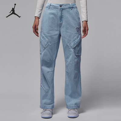 Nike/耐克正品JORDAN女士耐穿时尚休闲牛仔直筒长裤IM9713-440