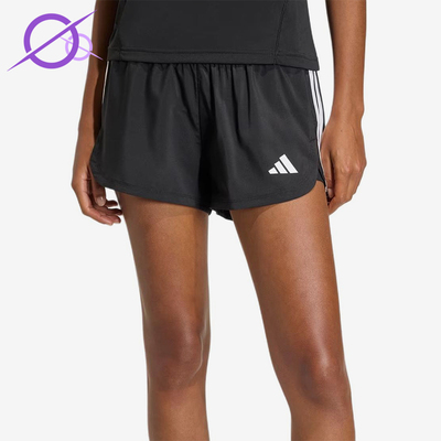 Adidas/阿迪达斯正品Pacer新款女黑色轻盈速干经典纯色短裤KD9742
