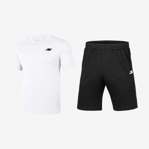 Skechers斯凯奇正品男子跑步修身圆领两件套短袖T恤P220M005-0019