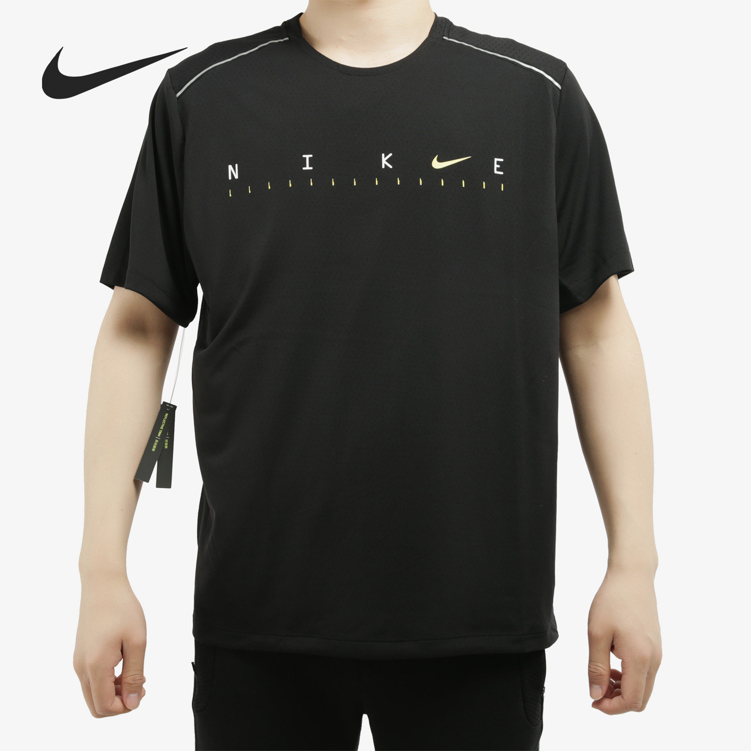 Nike/耐克正品男子吸湿排汗透气反光跑步运动短袖T恤 CJ6484