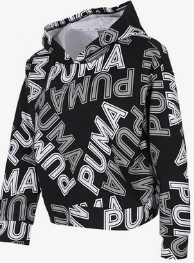 PUMA/彪马正品春季新款女子logo连帽短款套头运动卫衣582936