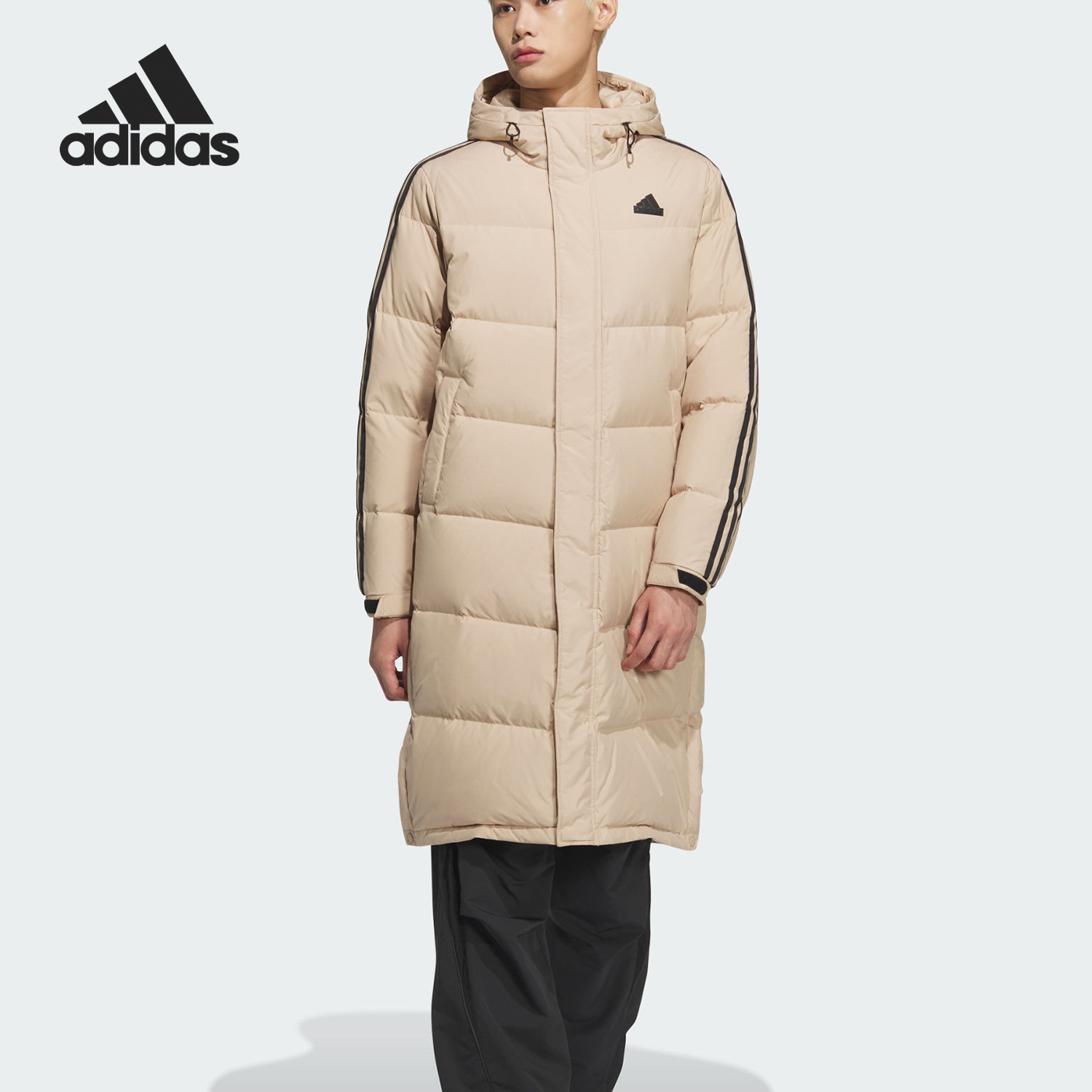 Adidas/阿迪达斯正品新款男女保暖.连帽长款鸭绒羽绒服JM9151