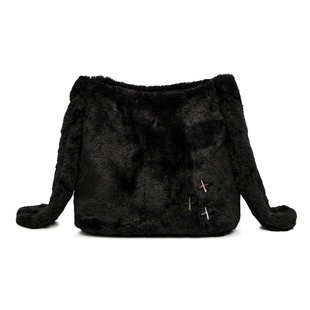 Lining/李宁正品2023年女子时尚简约休闲毛绒单肩背包ABDT246-1