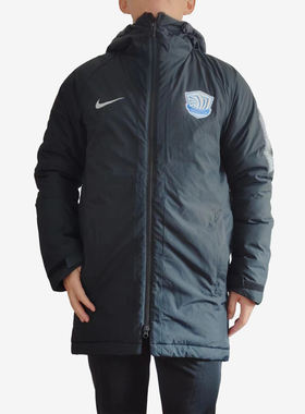 Nike耐克运动生活男足球保暖防风连帽拉链运动棉衣AJ8460-010